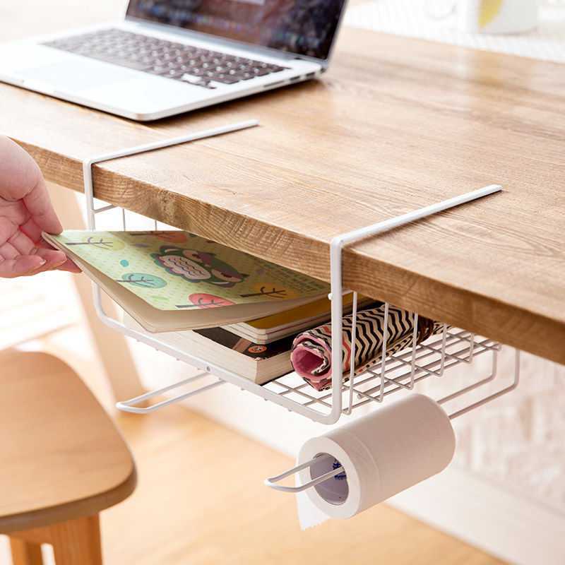 Punch-Free Iron Kitchen & Bathroom Storage Basket Wall Hanger - Multi-Use Organizer
