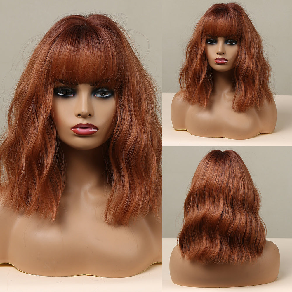 Long Curly Hair Wig With Bangs