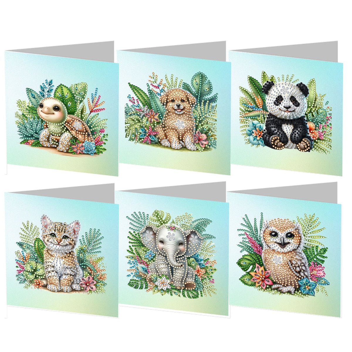 Handwritten Halloween Greeting Card Set - DIY Festive Diamond Cards