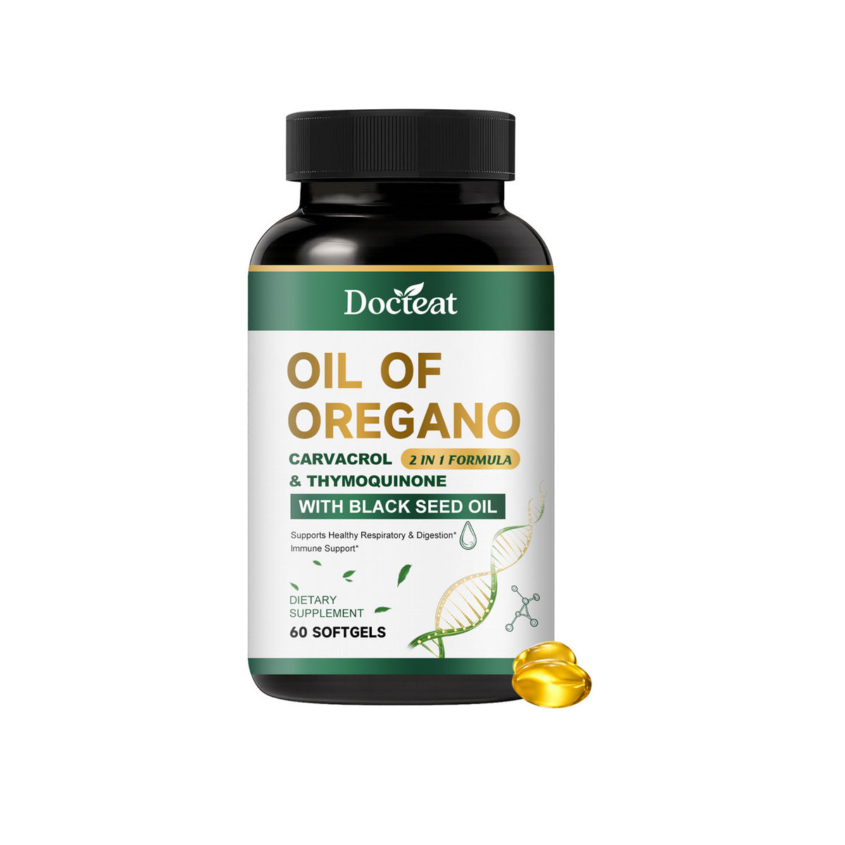 Oregano Oil & Black Seed Oil Softgels - 60 Capsules