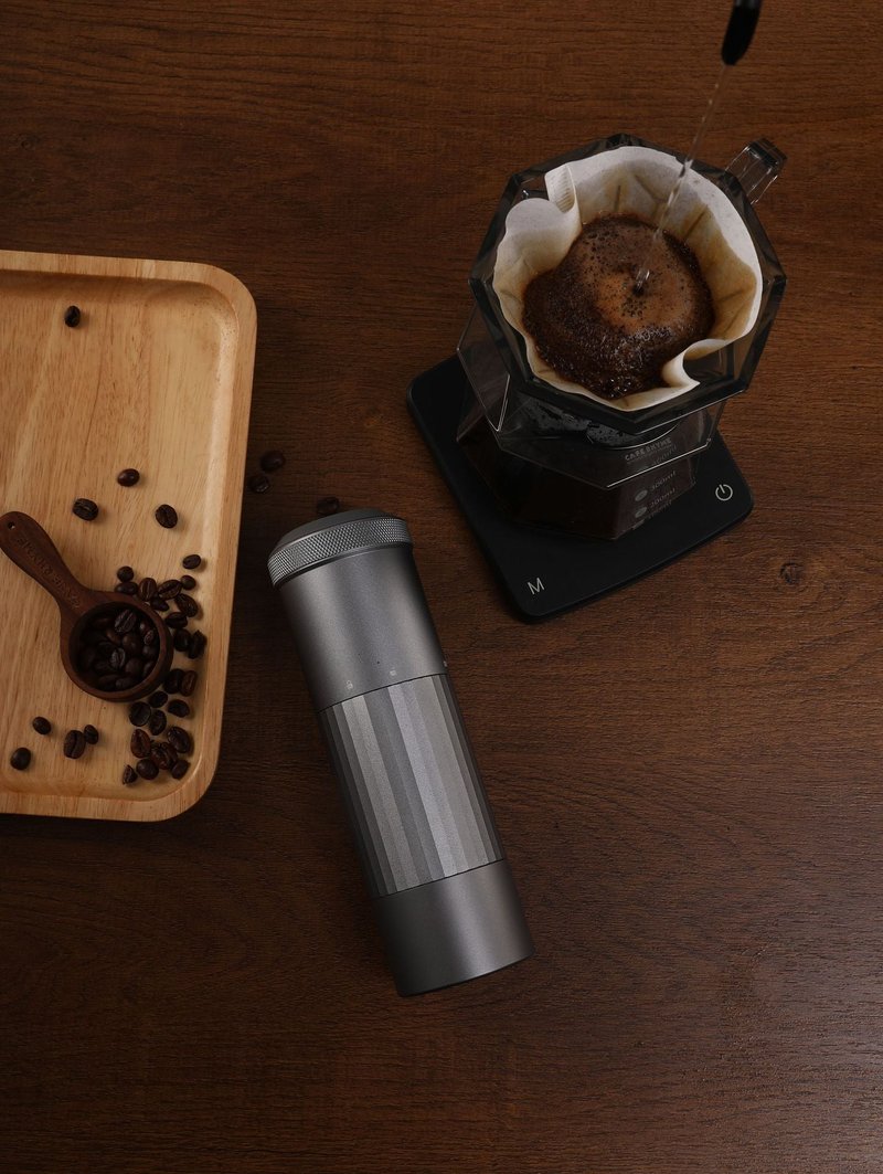 Portable Wireless Bean Grinder USB Charging Kitchen Appliance Gray