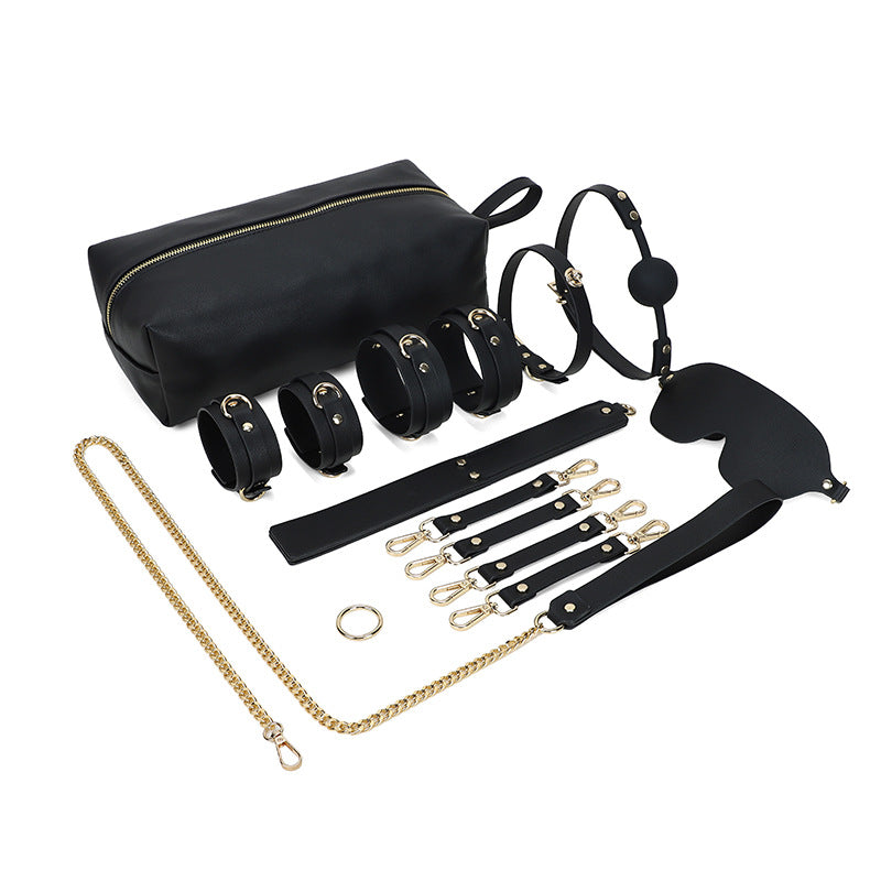Leather & PU Storage Bag Set for Adult Wellness Accessories - 9 Pieces