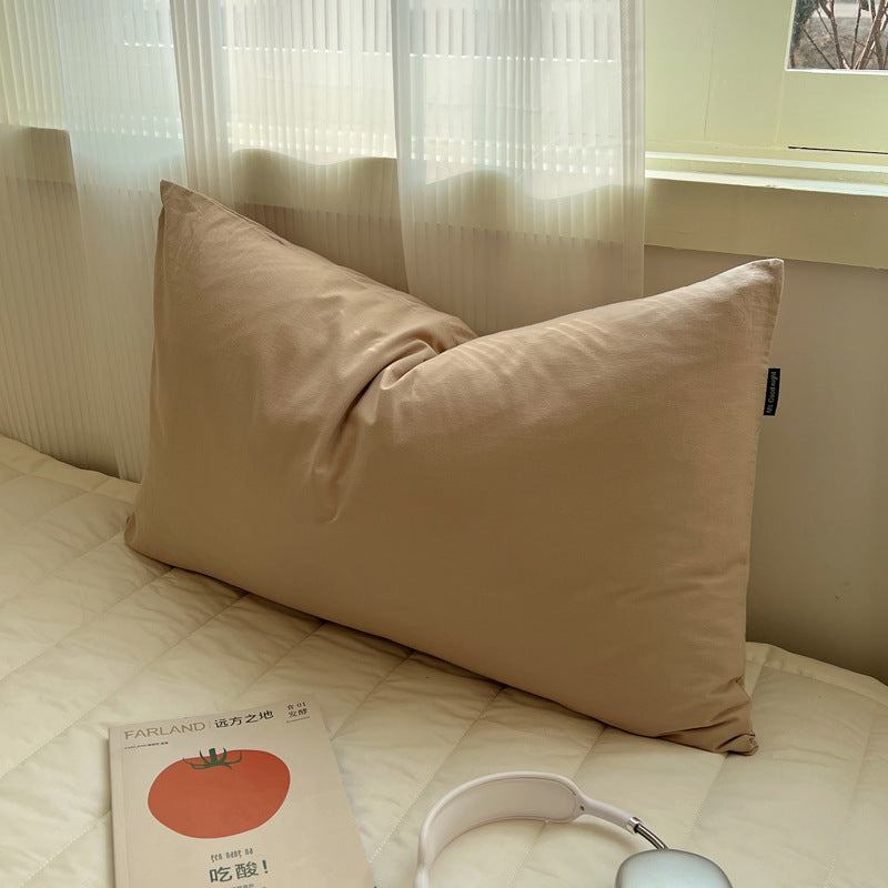 Cotton Pillowcase Solid Color Washable Bed Pillow Cover Home Decor