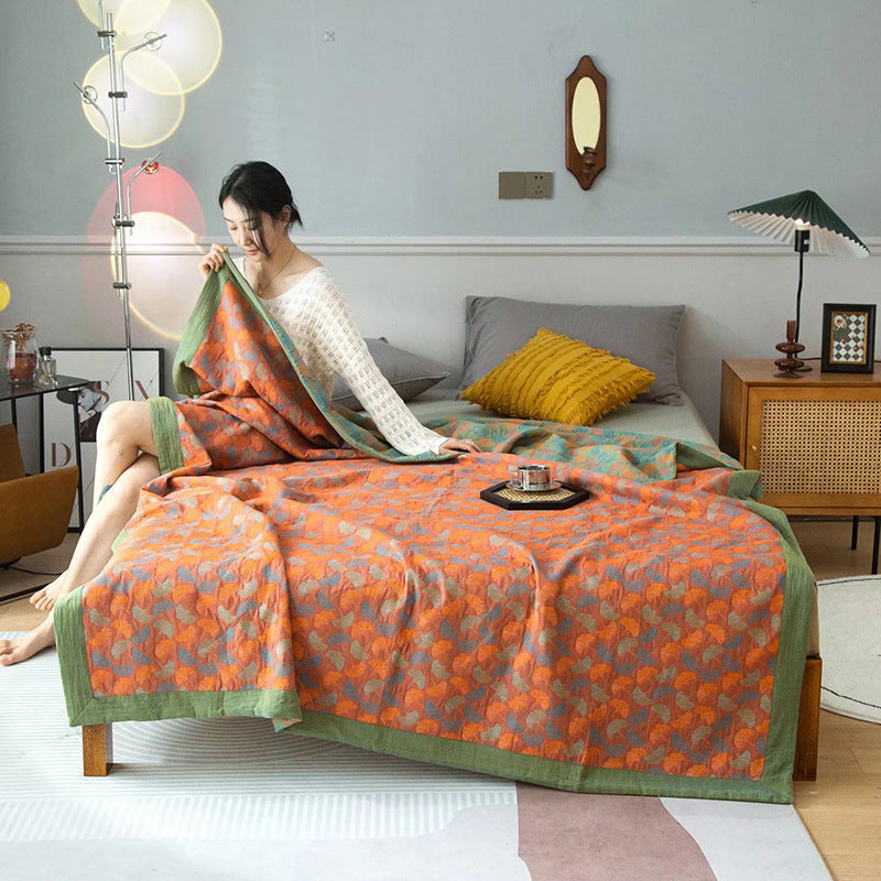 Cotton Three-Piece Gauze Cover Blanket Set - Light Luxury Bedding