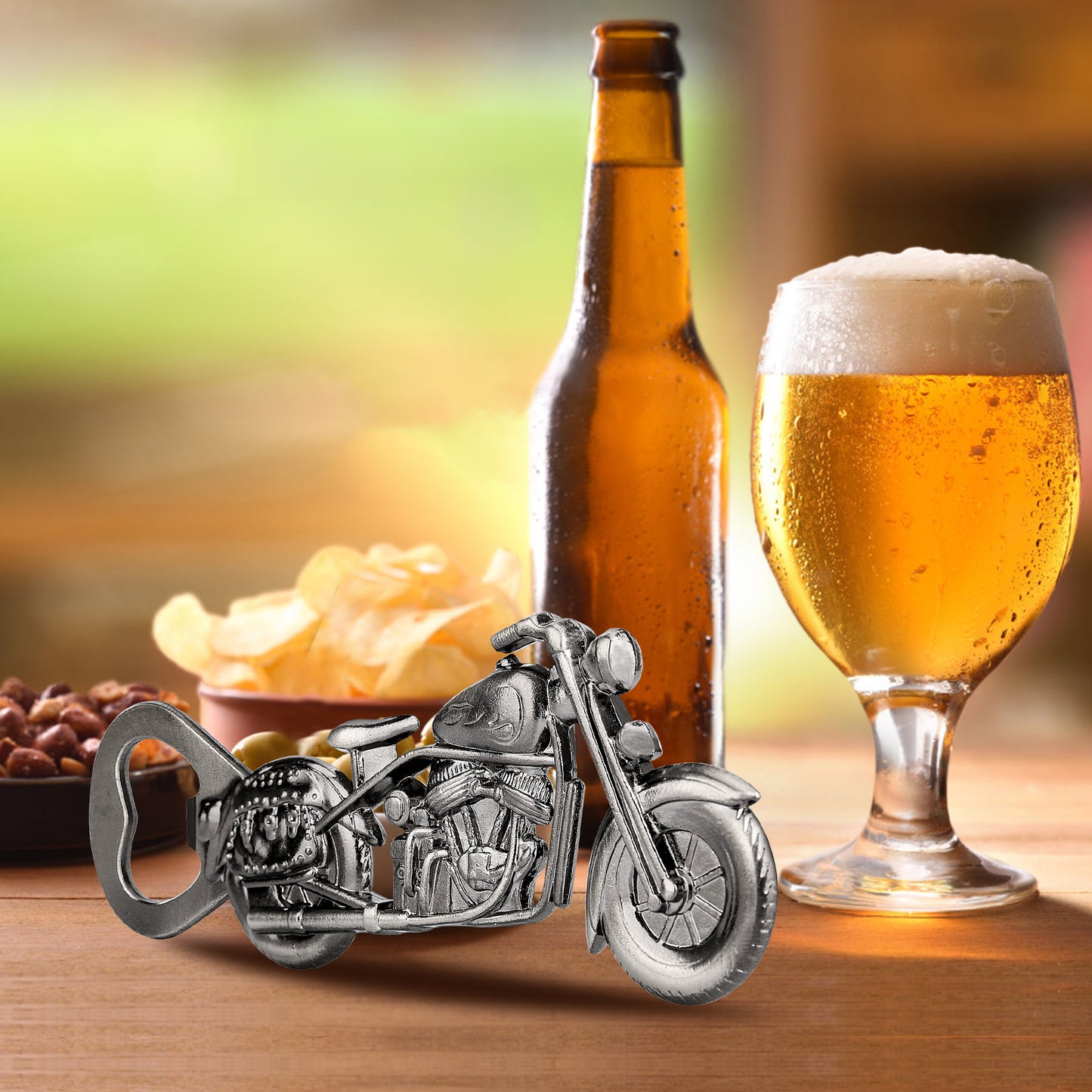 Motorcycle Beer Bottle Opener in Gift Box - Retro Bar Tool