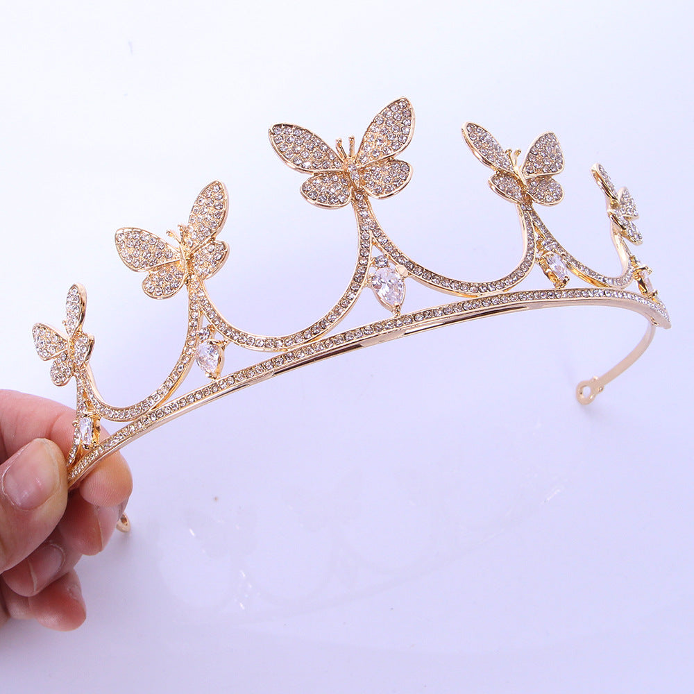 Butterfly Zircon Alloy Crown Tiara - Wedding & Bridal
