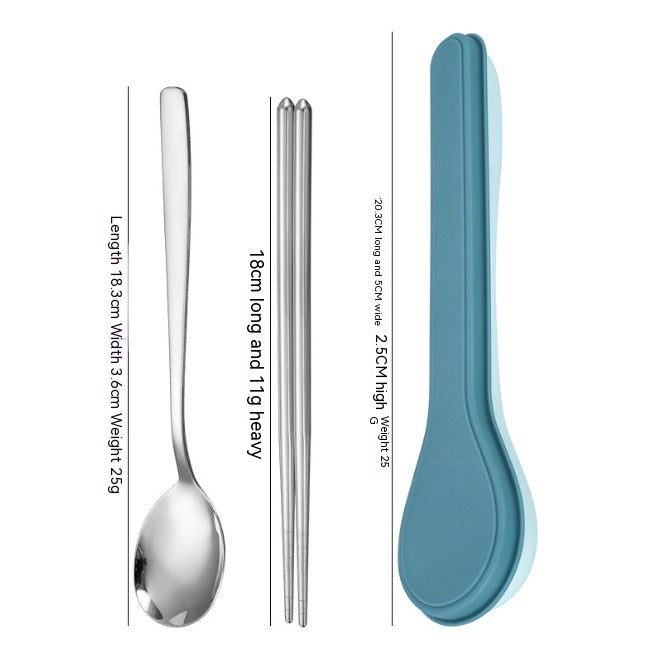Stainless Steel Portable Flatware Set - Forks, Spoons & Chopsticks