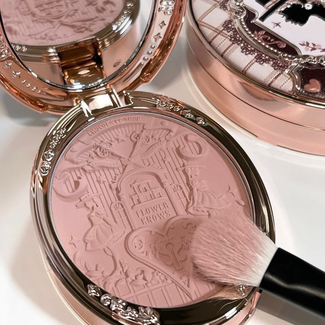 Chocolate Powder Blusher - Embossed Makeup with Multiple Styles