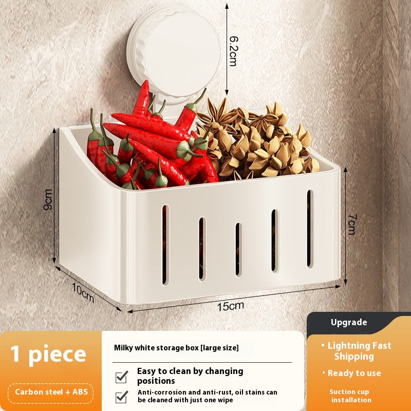 Wall-Mounted Onion, Ginger & Garlic Storage Rack with Suction Cups – Multi-Size & Color Options
