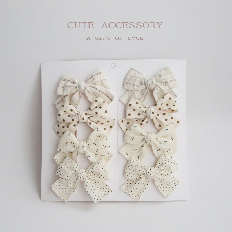 Children's Bow Hair Clips Set, 8-Piece