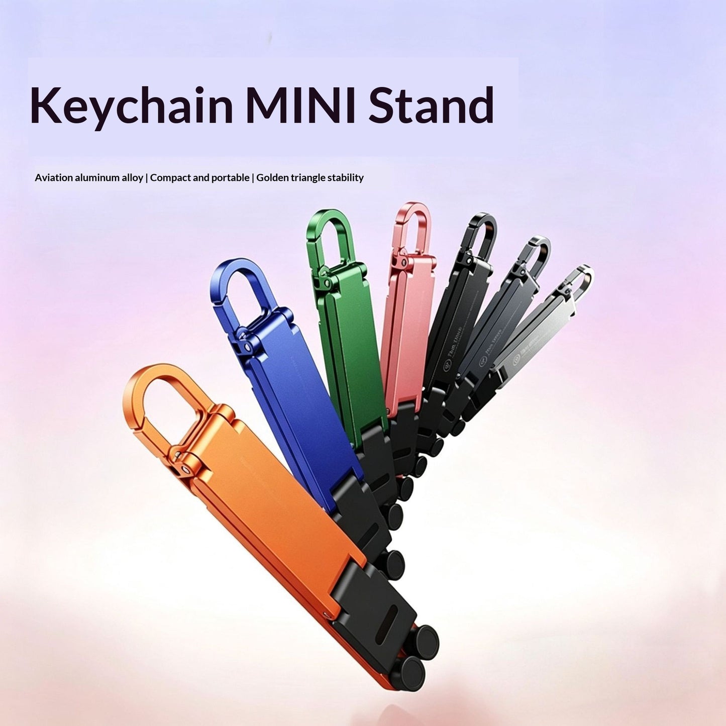 Mini Multi-Function Keychain Phone Stand and Hook - Portable Desk Organizer