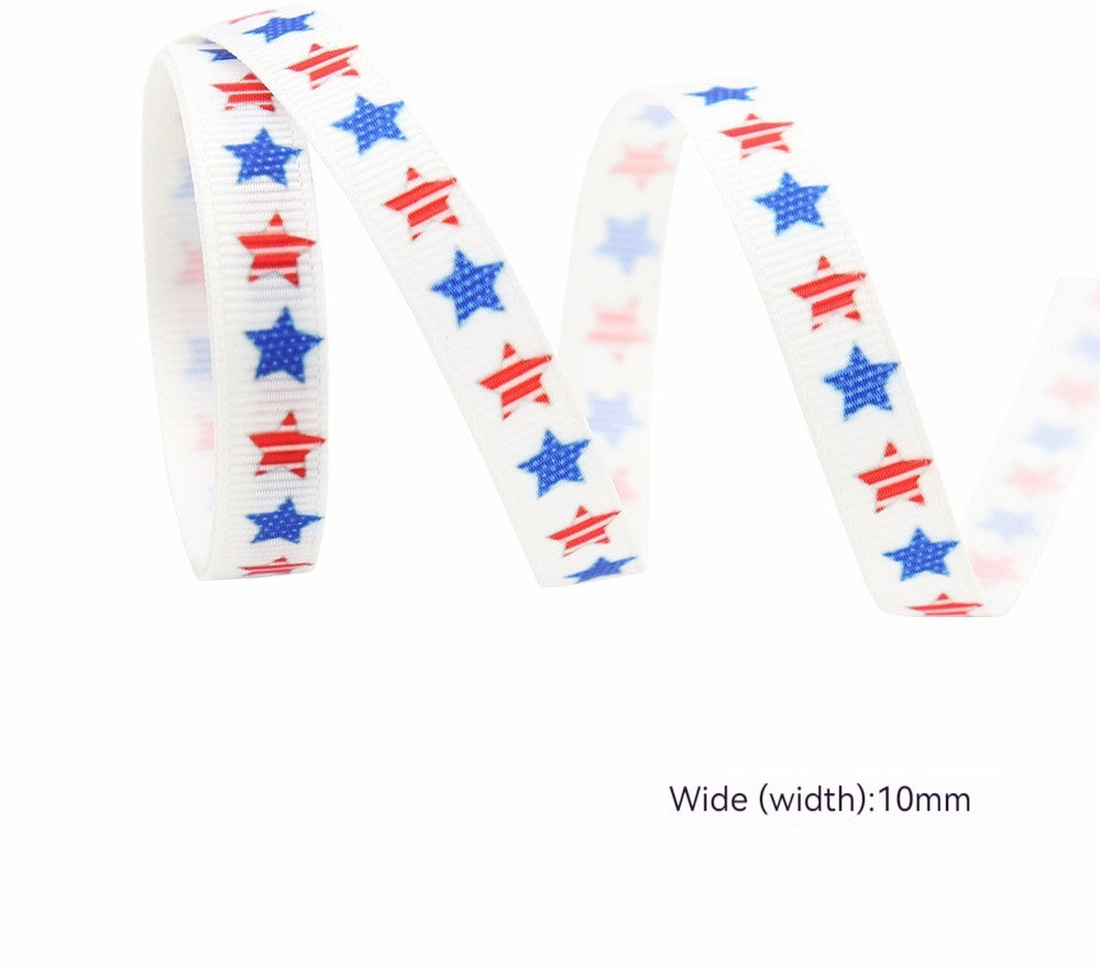 Stars and Stripes Ribbon Dovetail Bowknot Hair Accessory - Multiple Colors & Lengths