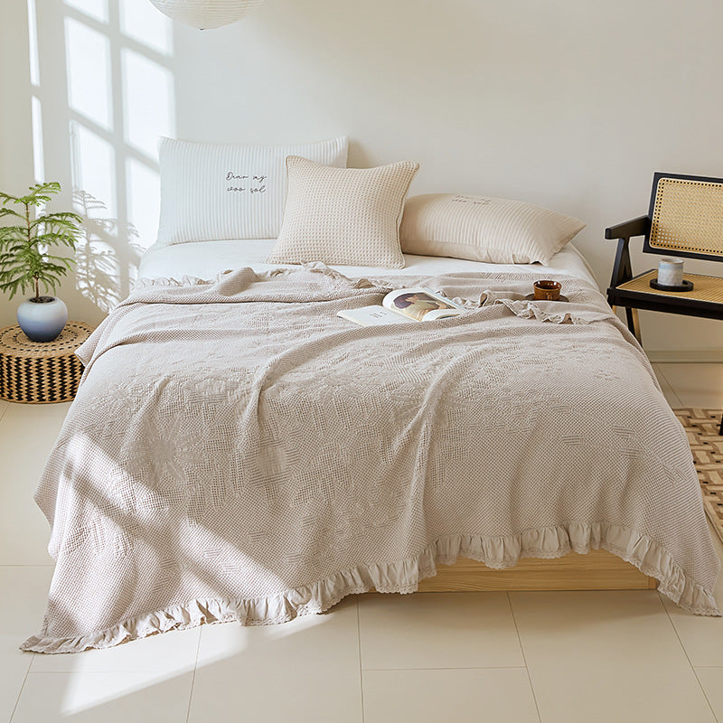 Cotton Waffle Embossed Towel Blanket - Multiple Sizes & Patterns