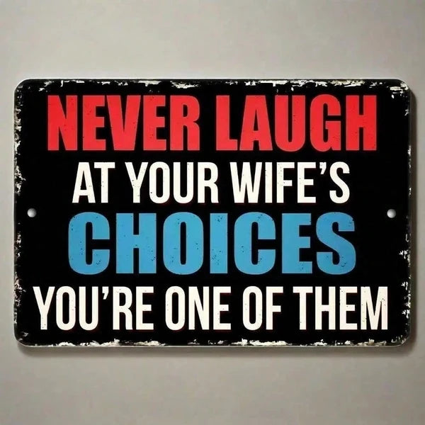 Funny Rustic Metal Sign Wall Decor for Living Room, Kitchen, Bathroom