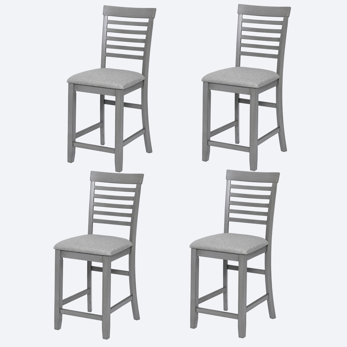 Gray Wooden Counter Height Dining Chairs Set of 4