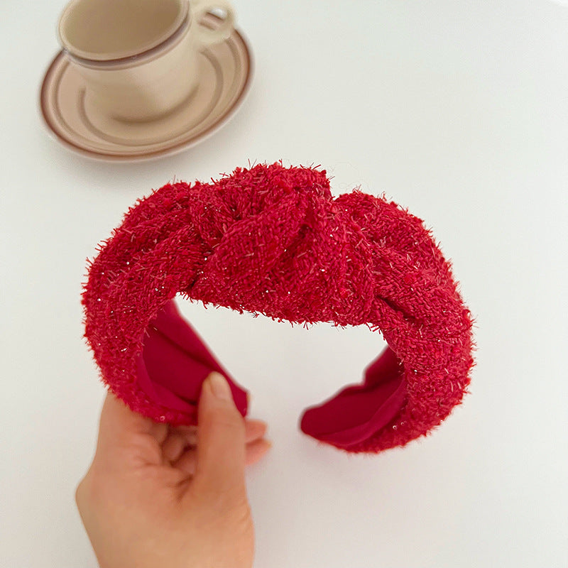 Wide Brim Hair Accessory with Knot Design - Multiple Colors