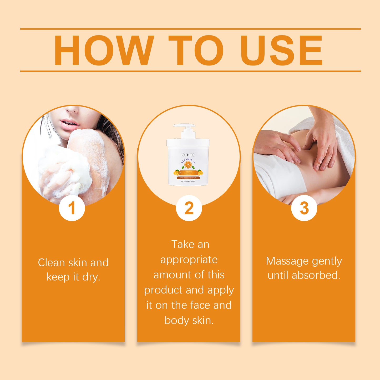 Vitamin C Body Moisturizer with Vitamin E & Coconut Oil - Hydrating Cream