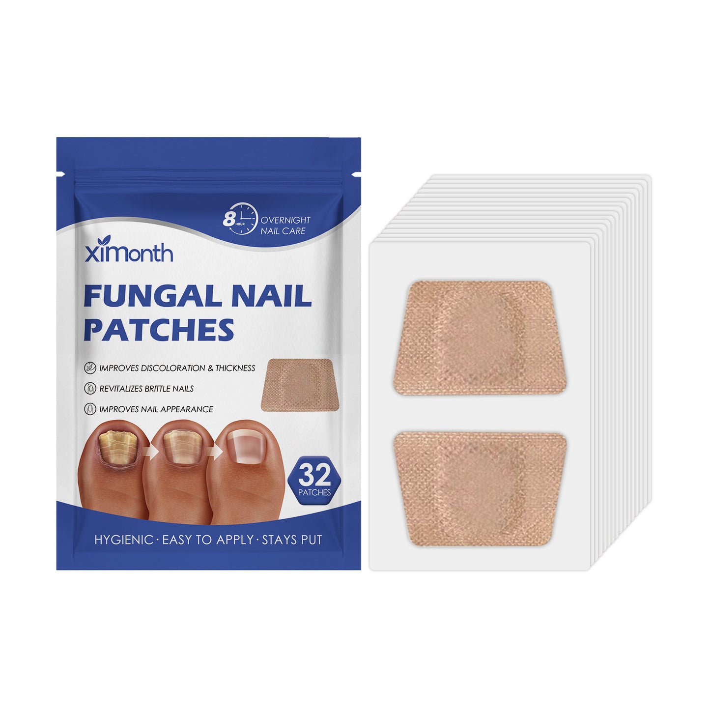 Nail Repair Patches - Chamomile & Aloe Vera Nail Care Strips, 32 Count