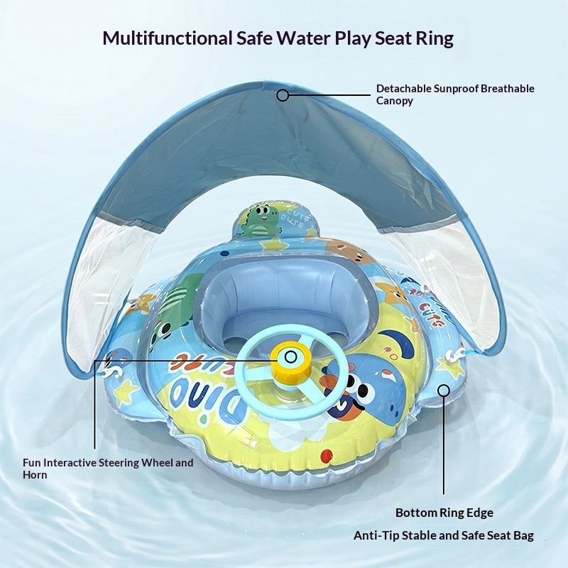 Inflatable Detachable Sunshade Swimming Ring for Kids - Pool & Water Fun