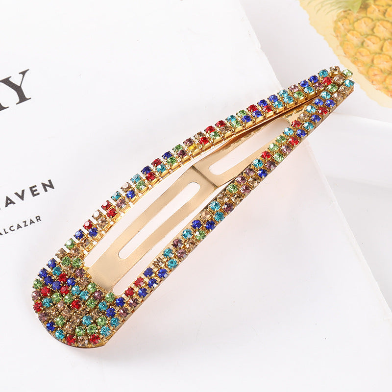 Versatile Rhinestone Hair Clips for Women - Side Bang Style, Multiple Colors