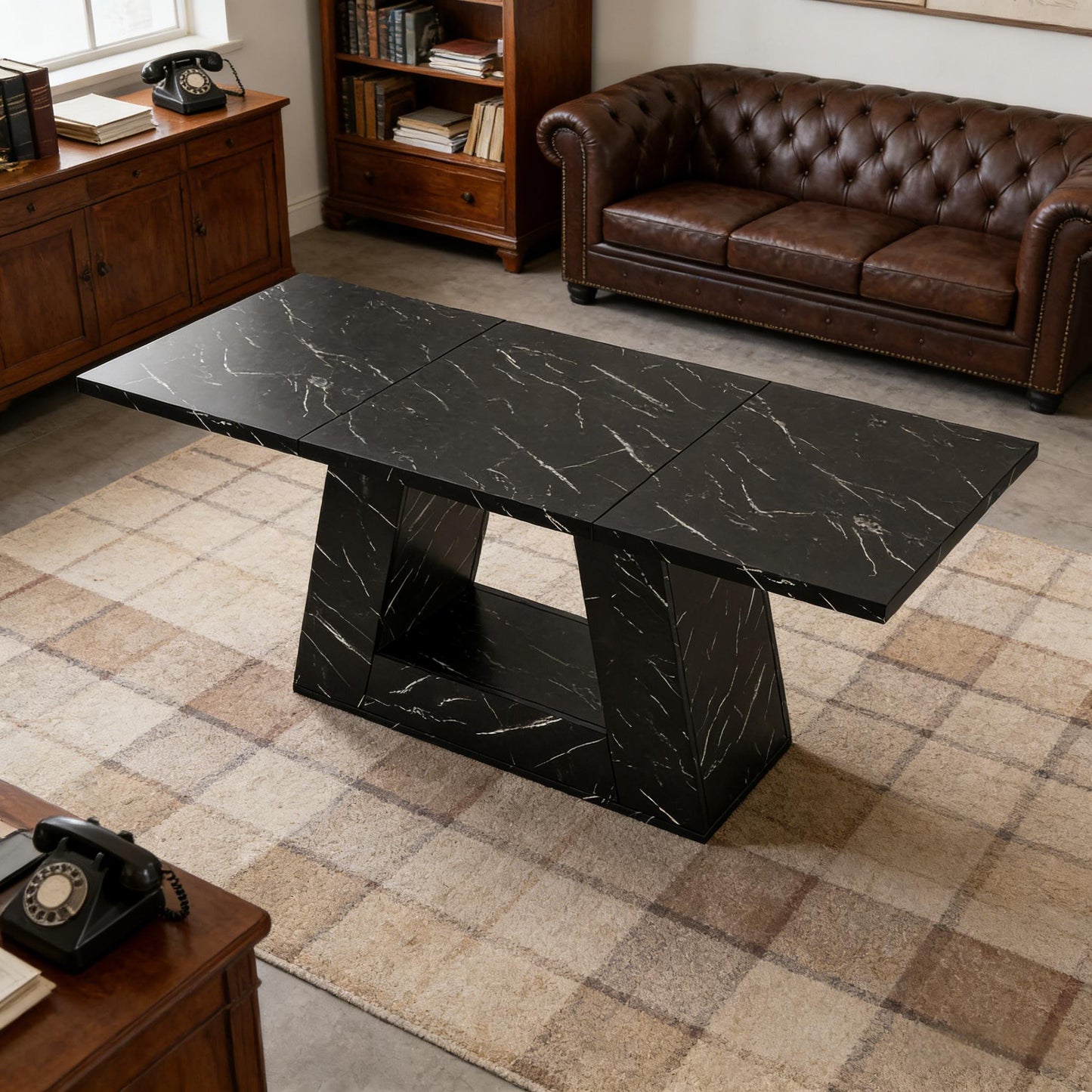 Spacious Computer Desk - Contemporary Executive Desk in Black