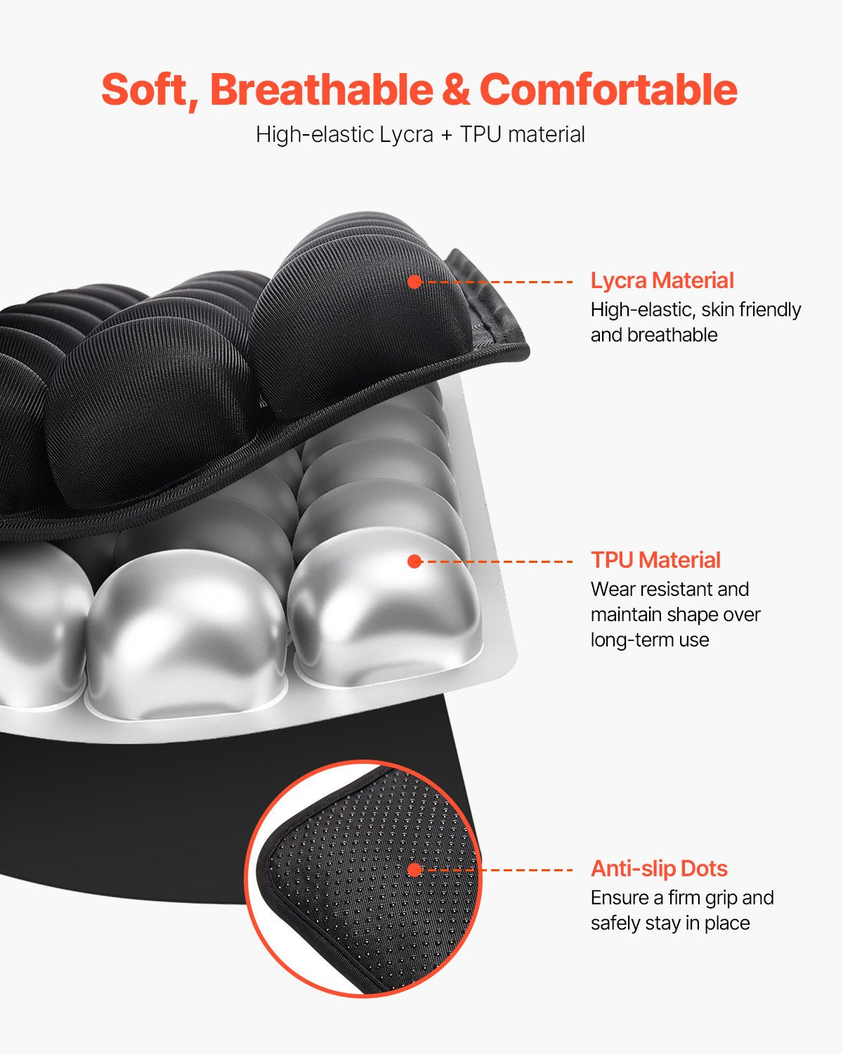 Inflatable Seat Cushion with Manual Pump - Pressure Relief and Support for Travel, Office, Car