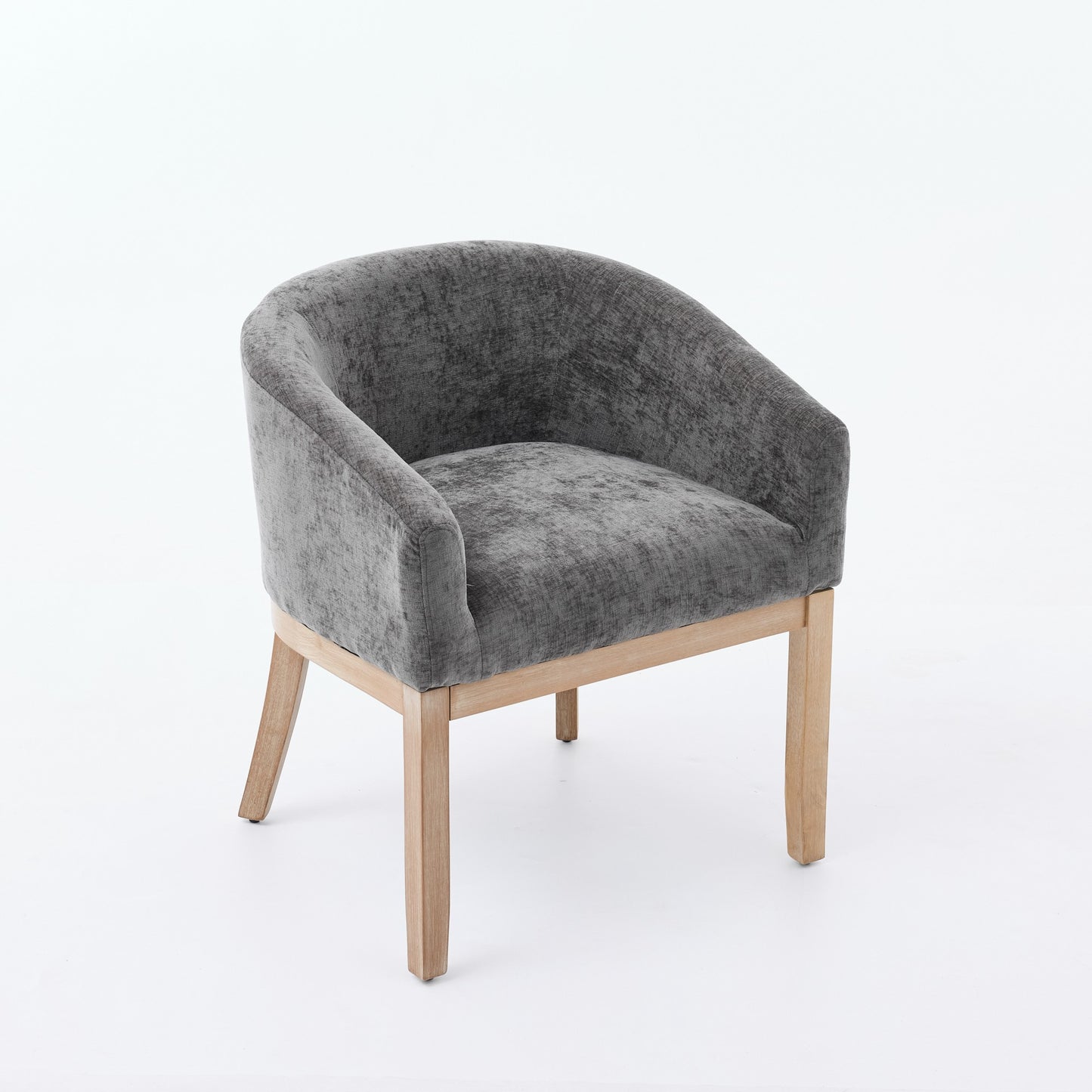 Mid Century Modern Upholstered Barrel Dining Chairs With