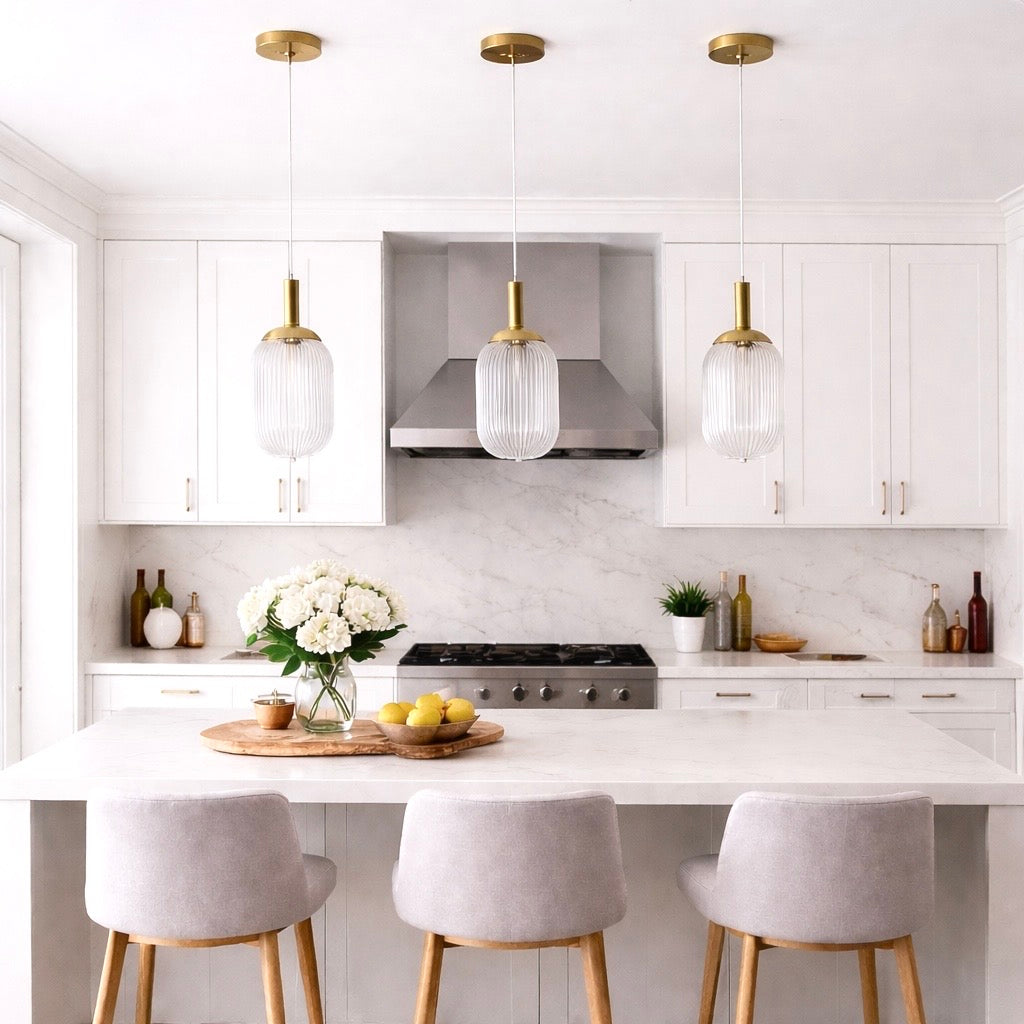 Gemma Pendant Lamp - Gold And Clear 110-120V 1PC