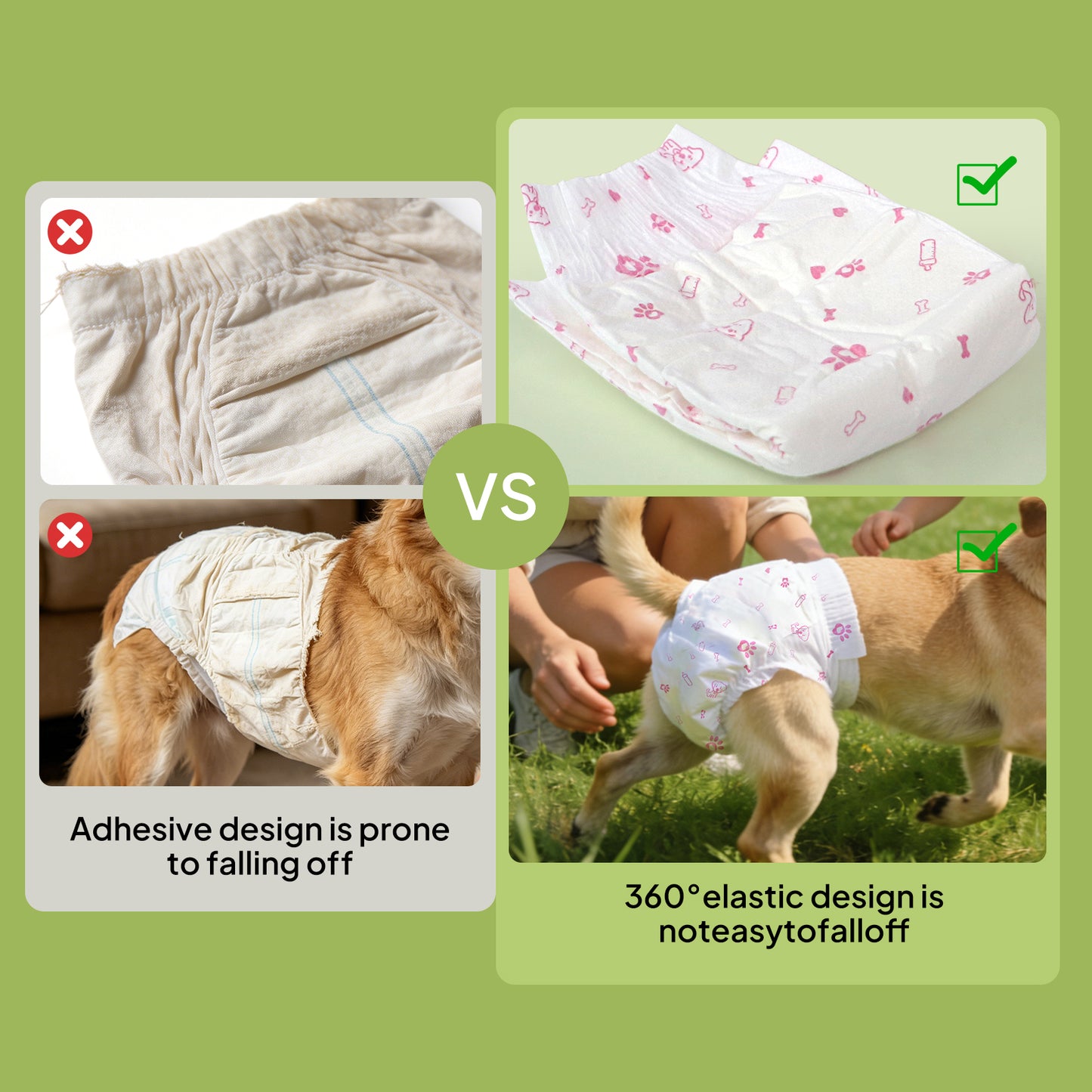 Disposable Female Dog Diapers - Leak-Proof, Breathable & Soft Skin-Friendly Fit