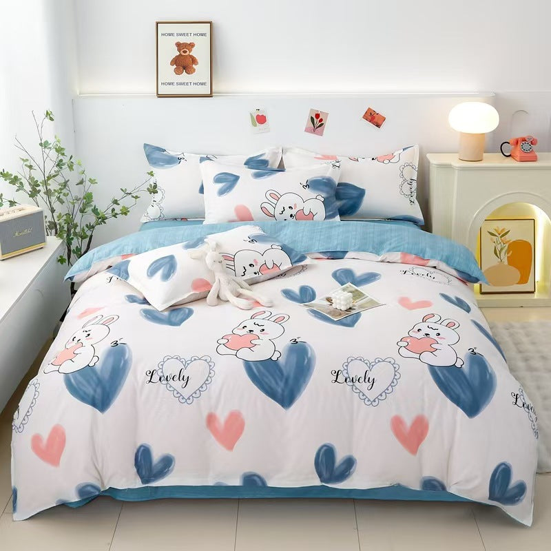 Four-Piece Bedding Set with Pillowcases and Quilt Cover - Multiple Sizes & Patterns