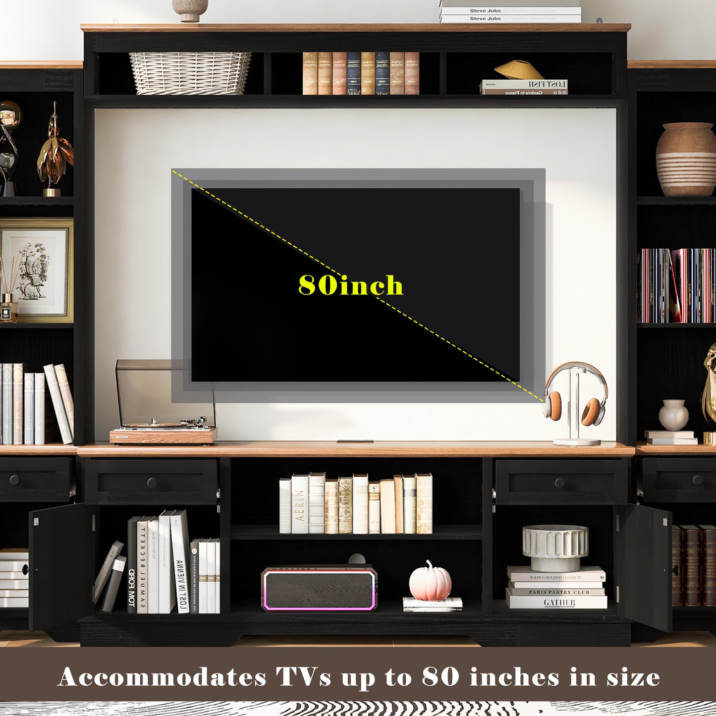 Modern 98.8" Wall Unit Entertainment Center for TVs up to 80"