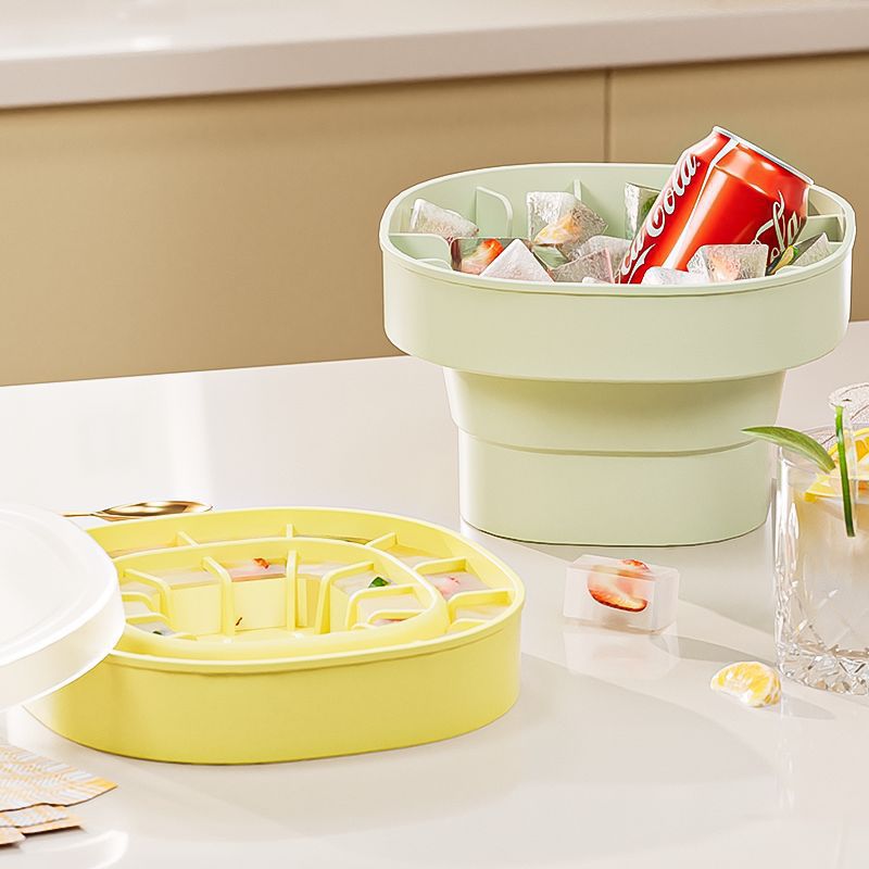 Foldable Silicone Ice Bucket 5L for Home & Kitchen Storage - Light Luxury