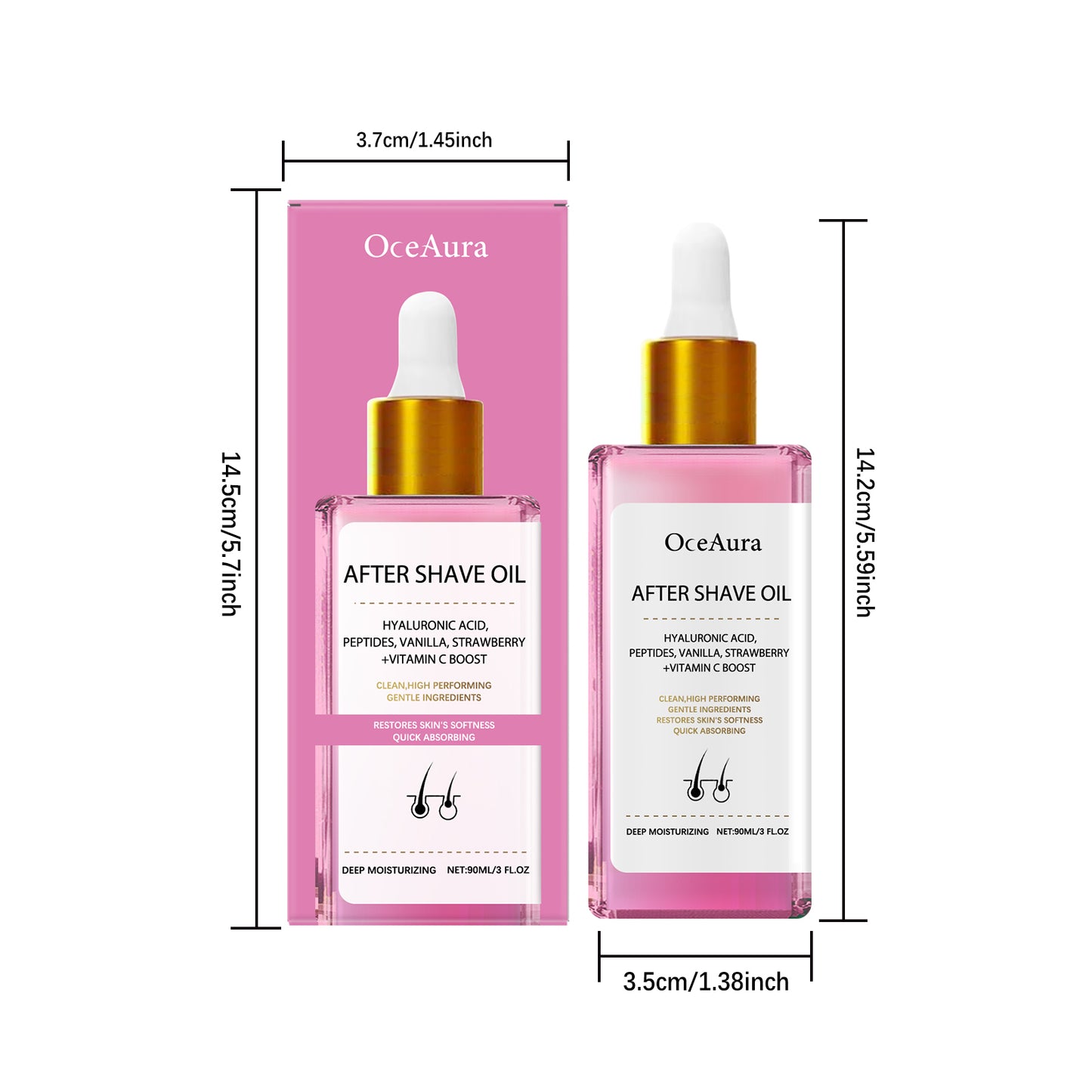 Hair Removal & Shaving Repair Essential Oil - Strawberry Flavored, 90ml