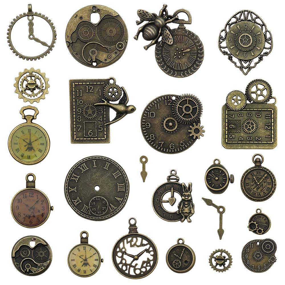 Steampunk Gear Retro Clock Pendant - Mechanical Jewelry Accessory