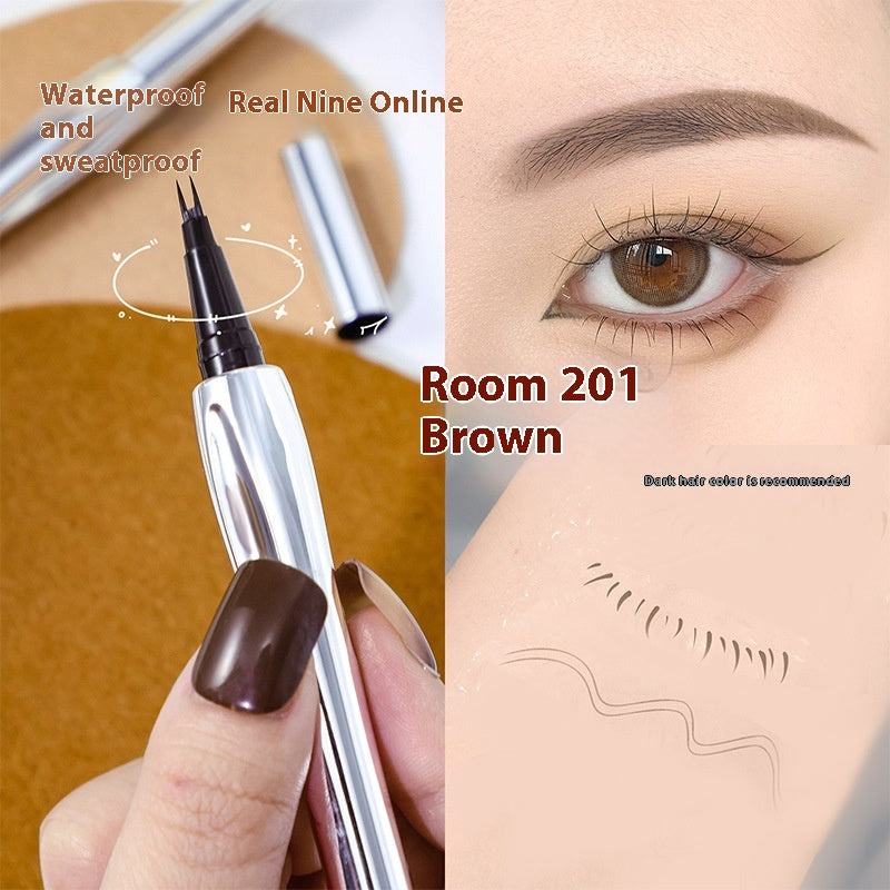 Waterproof Eyebrow Pencil with Dual-Fork Tip - Sweat-proof, Long-lasting Makeup Tool