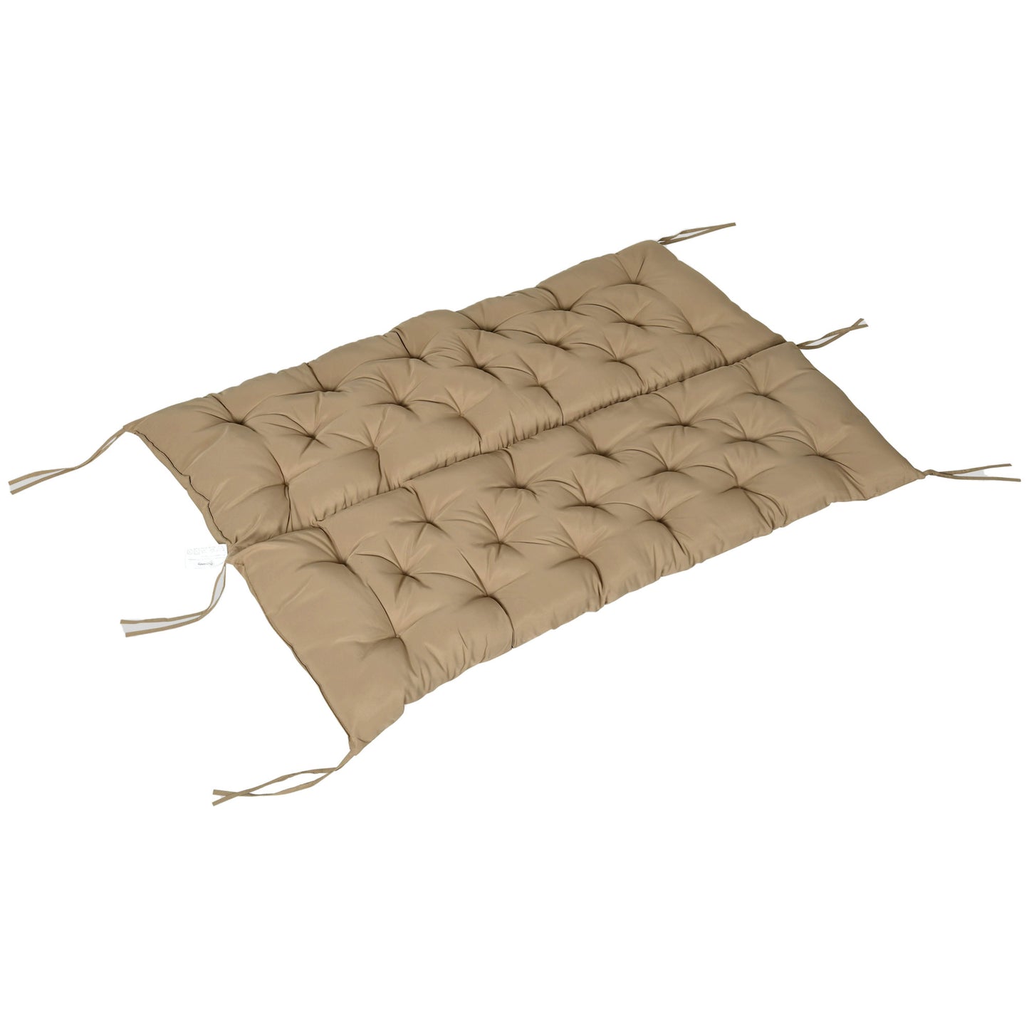 59" x 38" Tufted Outdoor Bench Cushion for 3-Seater Furniture - Khaki