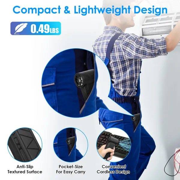 Wireless Cordless Air Duster with LED Light — 150000RPM Speed, Portable for Cleaning & Dust Removal