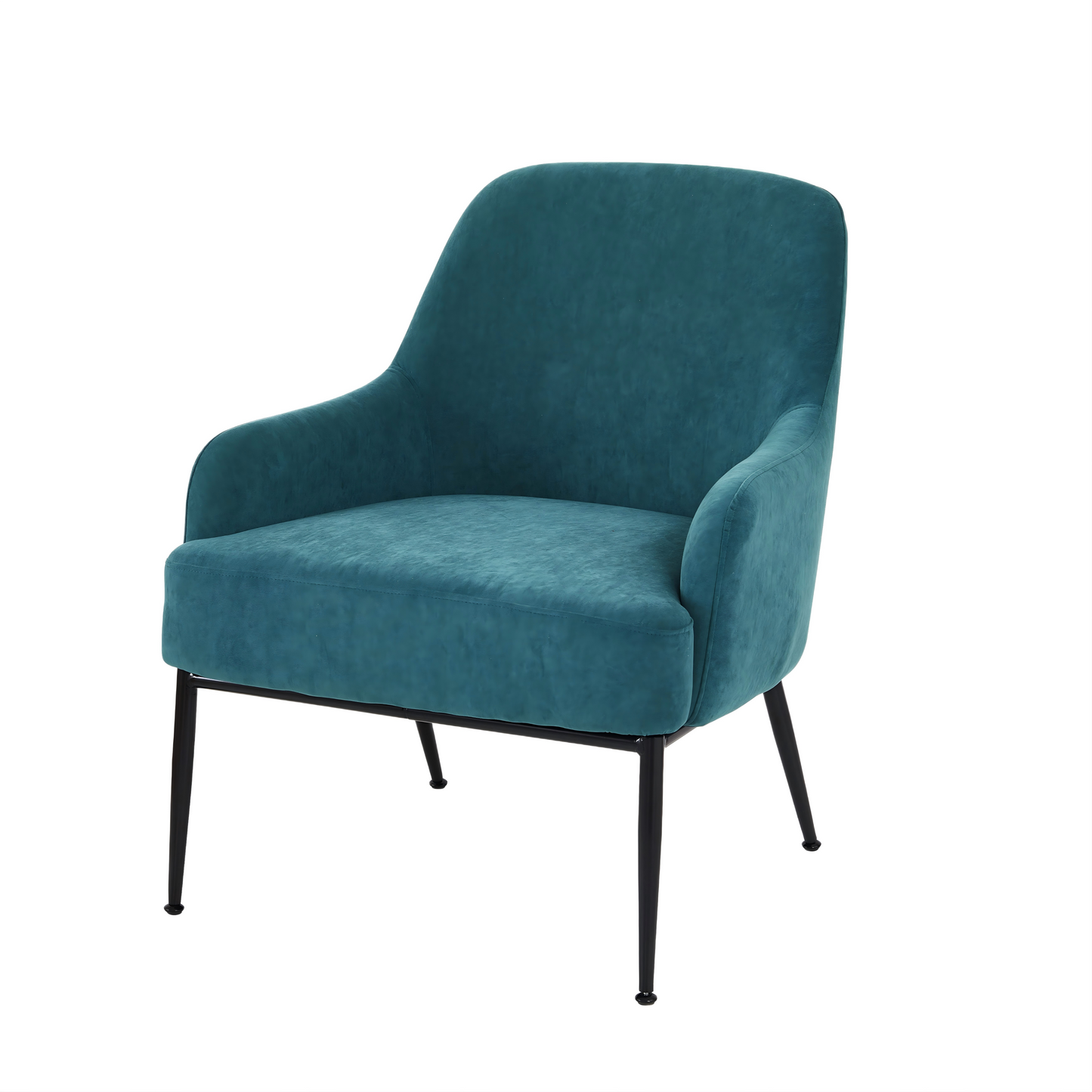 Greenish Blue Velvet Accent Chair, Modern Upholstered Armchair With