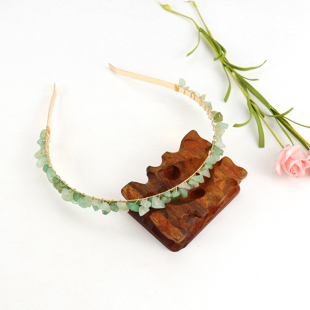Crystal Natural Stone Headband - 6cm Wide