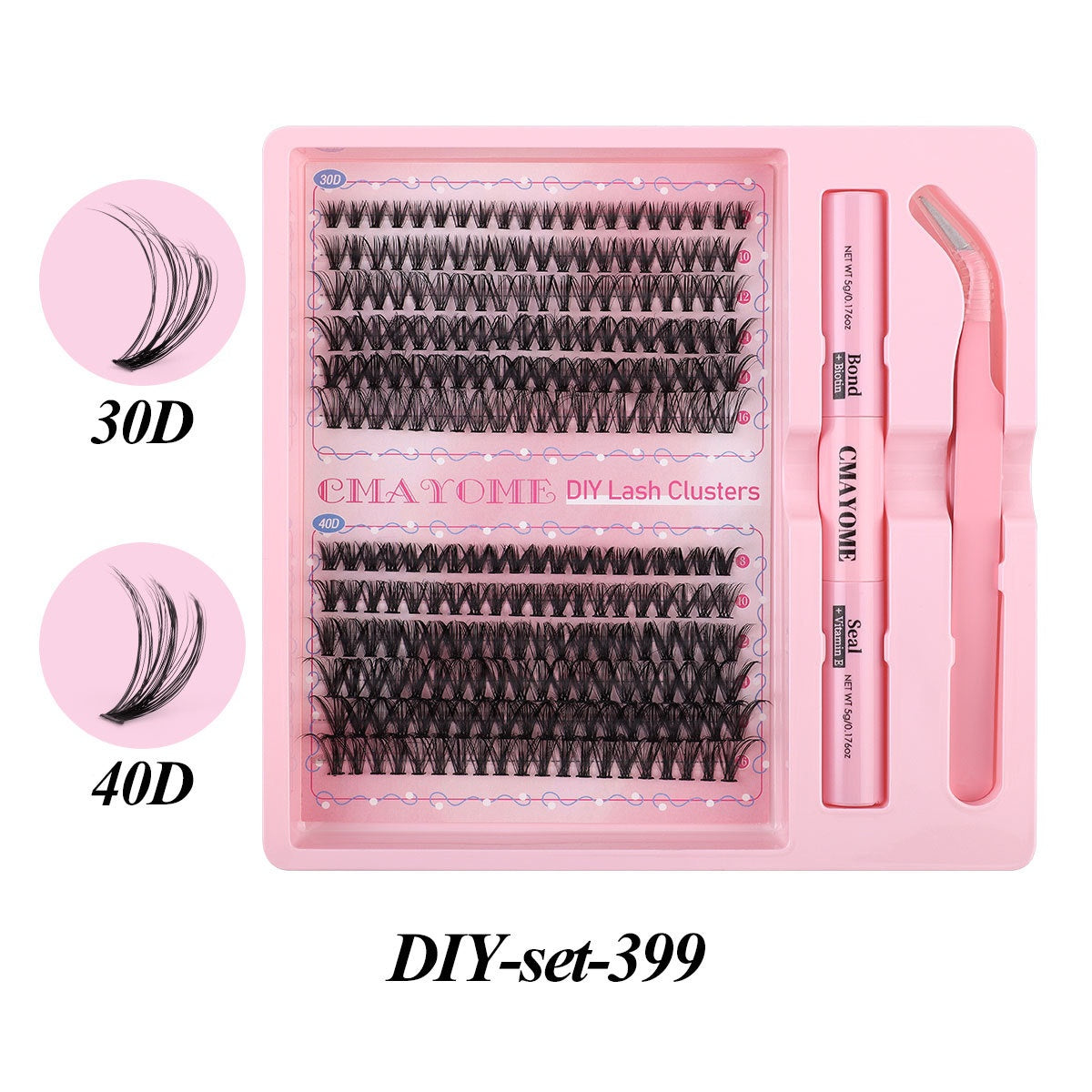 Natural Thick Fake Eyelash Set - DIY Cluster & Split Style for Makeup