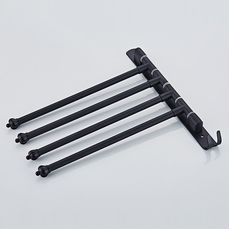 Movable Stainless Steel Towel Rack Without Punching - Modern Bathroom Storage