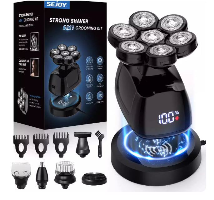 6-in-1 Hair Clipper & Grooming Kit, Rechargeable