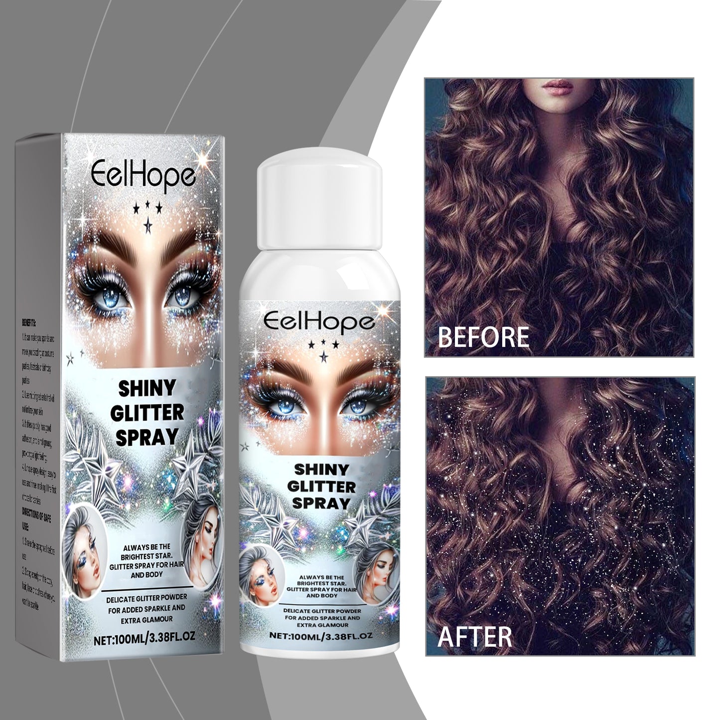 Sparkly Glitter Spray for Hair & Body - Festival Shimmer