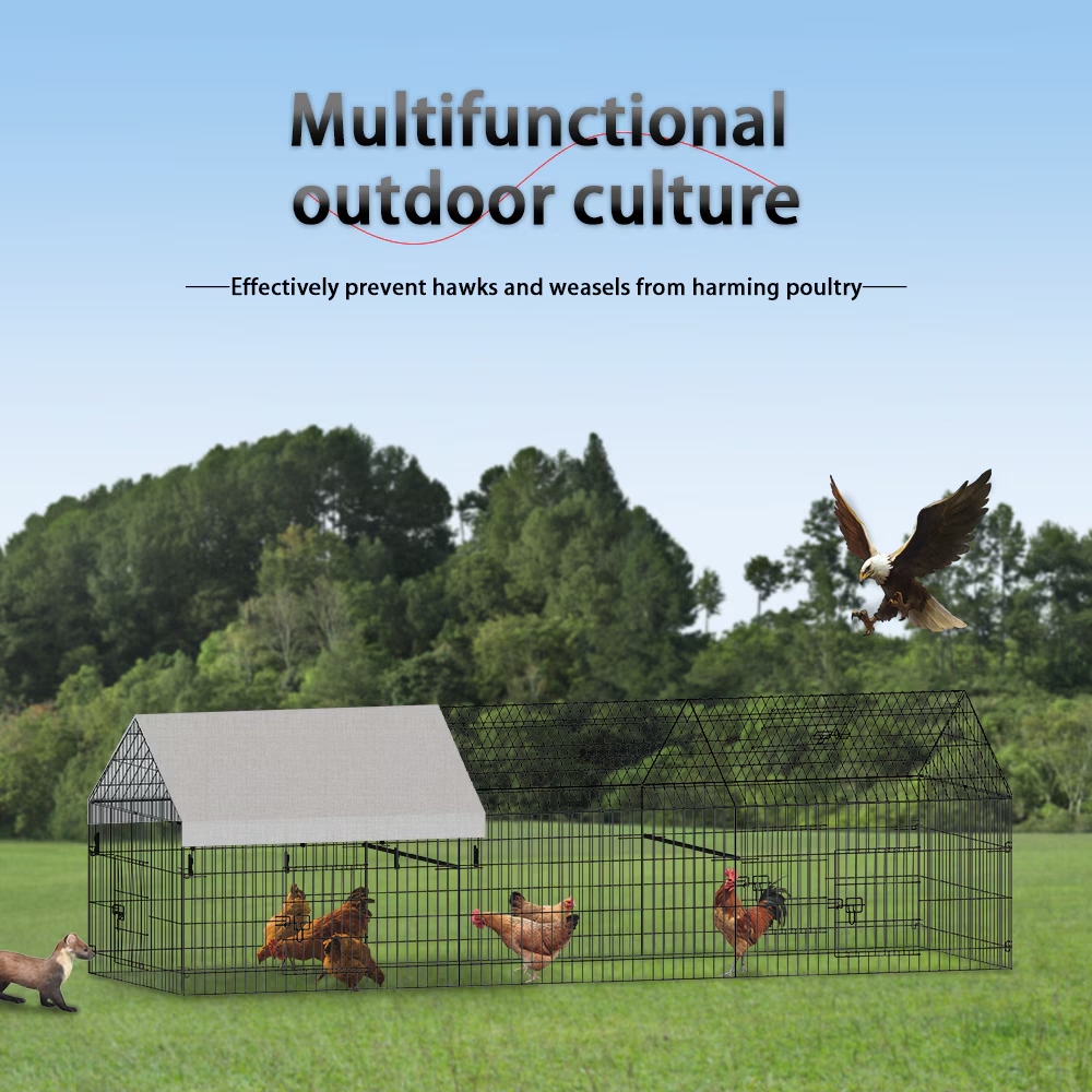Outdoor Metal Chicken Coop for Poultry Farming - Pet House & Cage