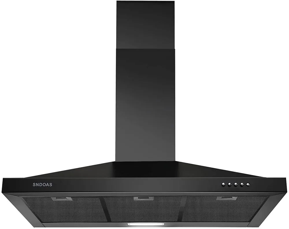 36-Inch Black Wall Mount Range Hood Stainless Steel Kitchen Vent Hood