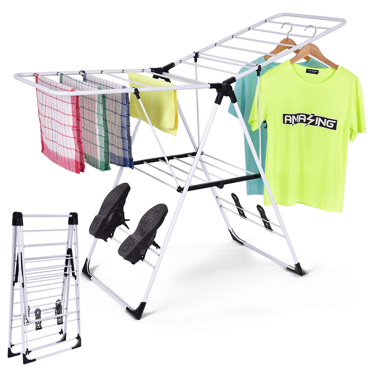 Portable Laundry Drying Rack - Foldable Clothes Storage