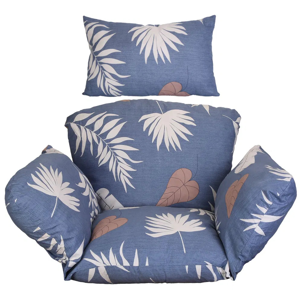 Egg Chair Cushion with Headrest - Thick Soft Polyester Pad
