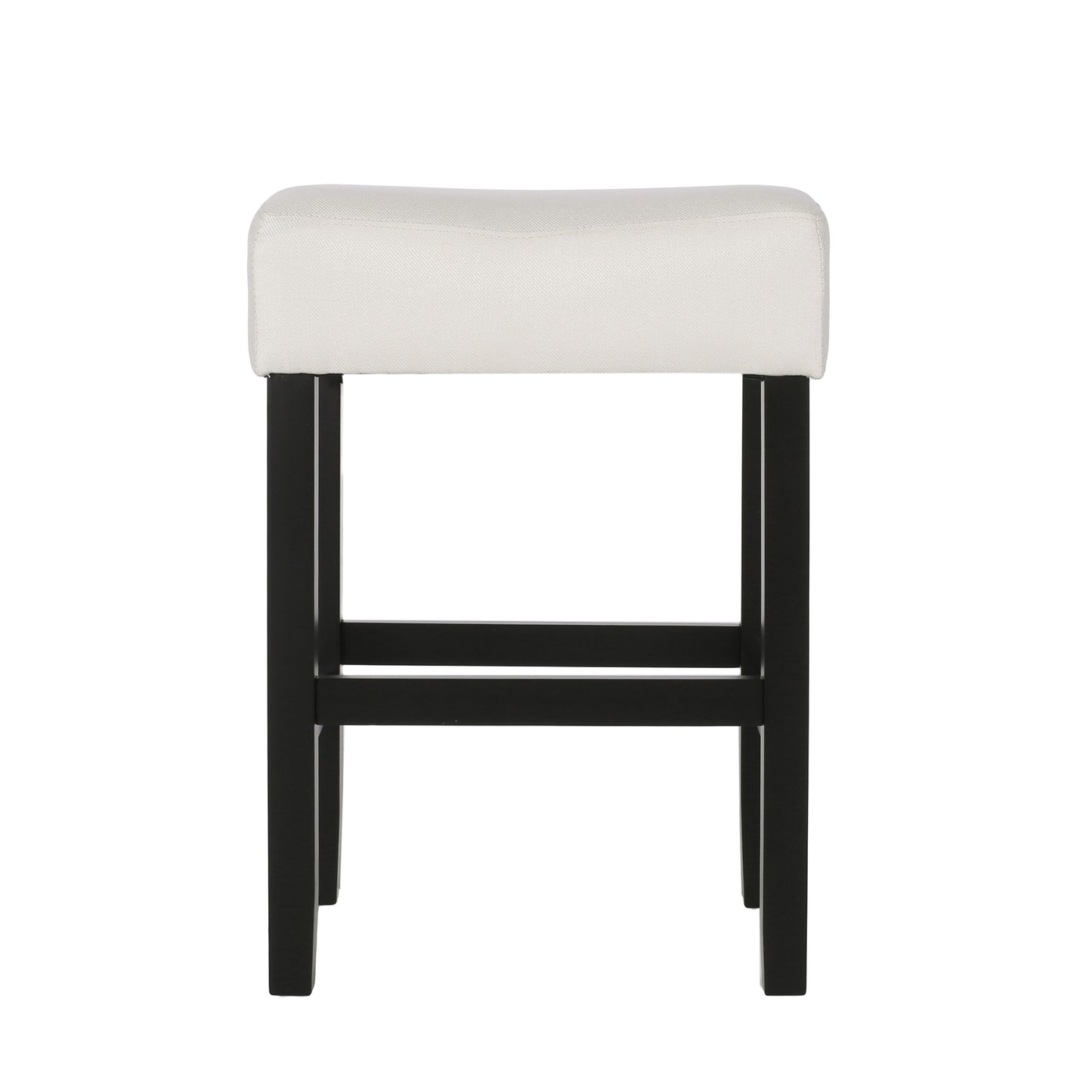 Set Of 2, 26.75 Backless Fabric Counter Height Barstool, Beige