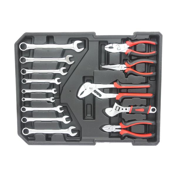 Black 4-Layer Hand Tool Toolbox with Wheels and Lock