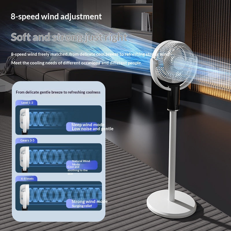Rechargeable Desktop Floor Fan with Oscillation and Remote Control